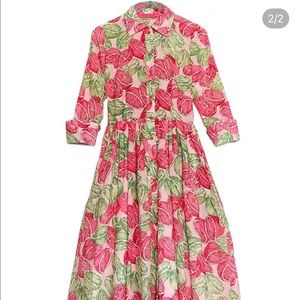 BURU size L button front citrus print dress Large NEW